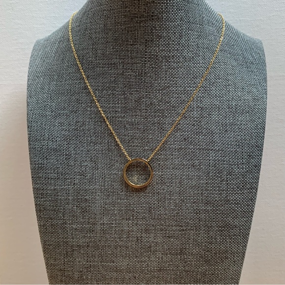 Kinsley Armelle Honey Necklace Yellow Gold Open Circle RETIRED Design - Picture 4 of 13